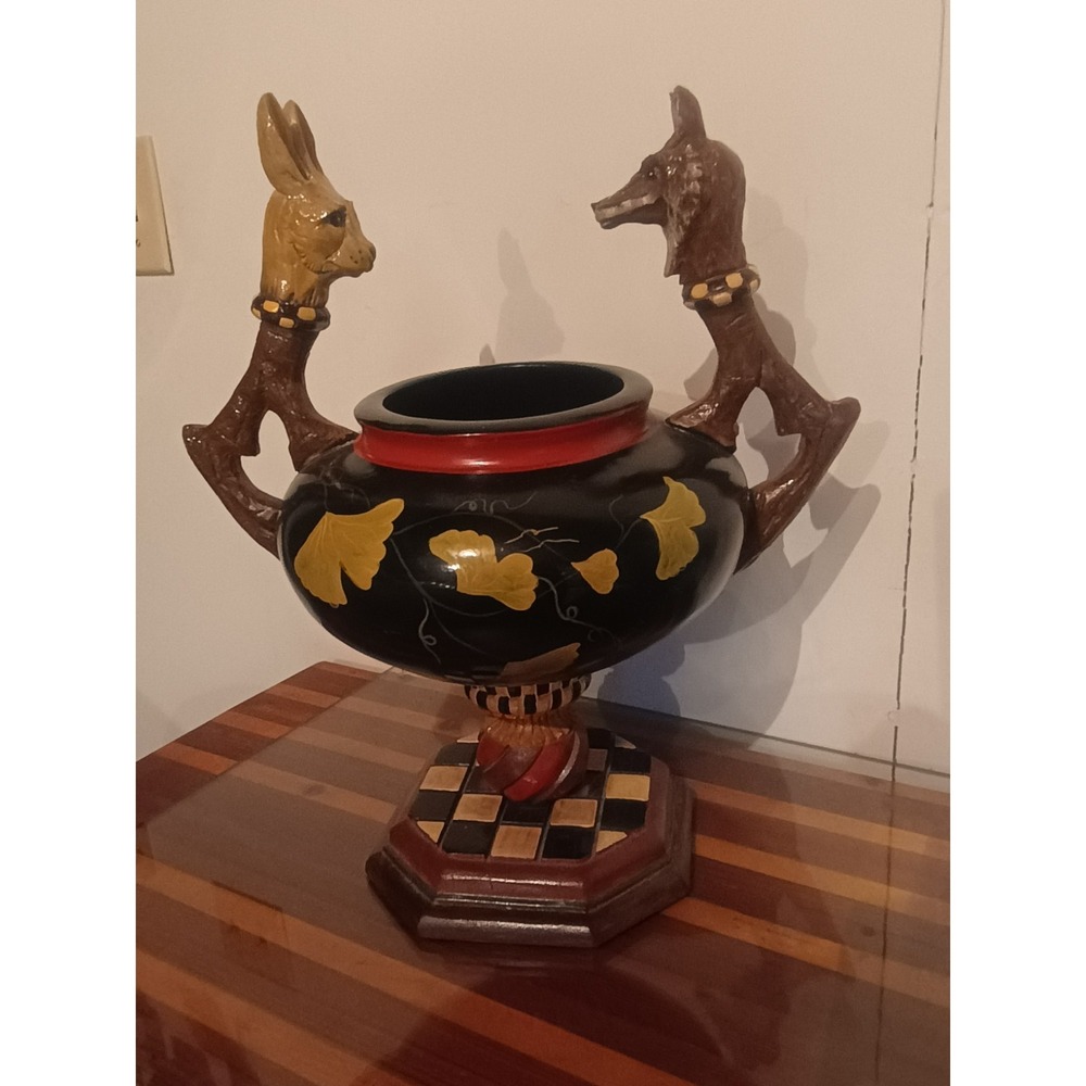 VINTAGE HOUSE OF HATTEN Peggy fairfax herrick fox and hare checkered bowl RARE